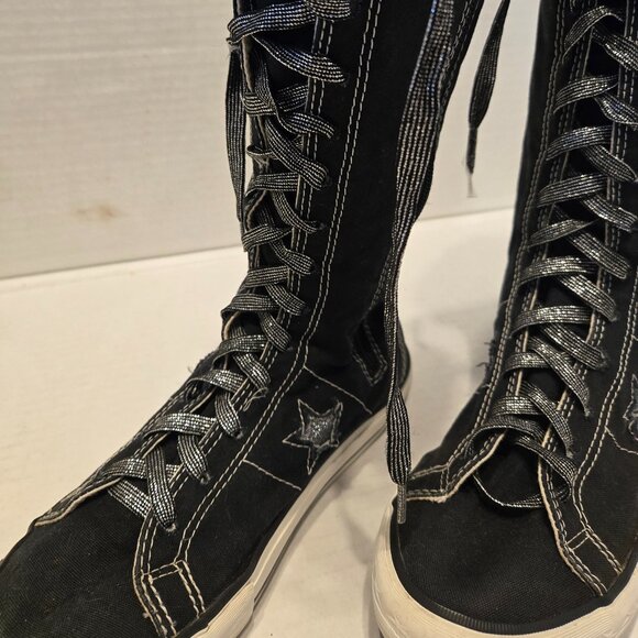 CONVERSE JUNIOR ONE STAR CALF HIGH LACE UP SNEAKERS - Picture 3 of 10